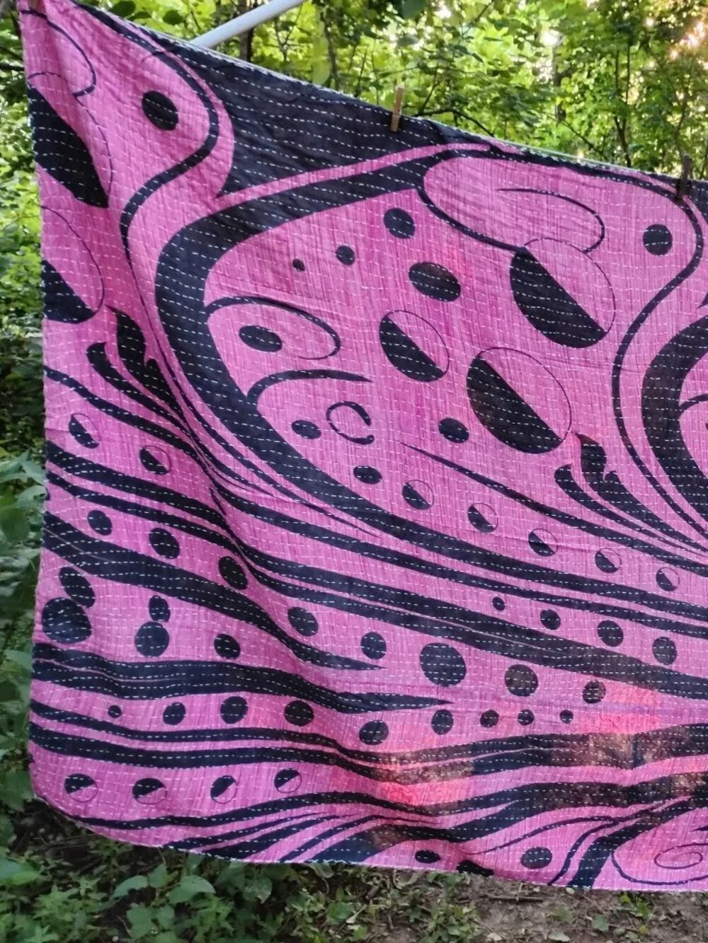 Handmade kantha quilt